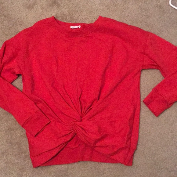 Red Twist Front Sweatshirt - Picture 1 of 4
